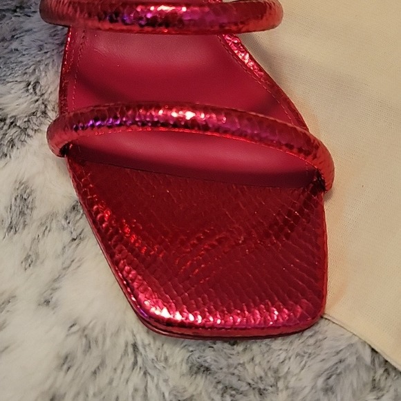 Cult Gaia Freya wrap around metallic pink sandals. - Picture 6 of 8